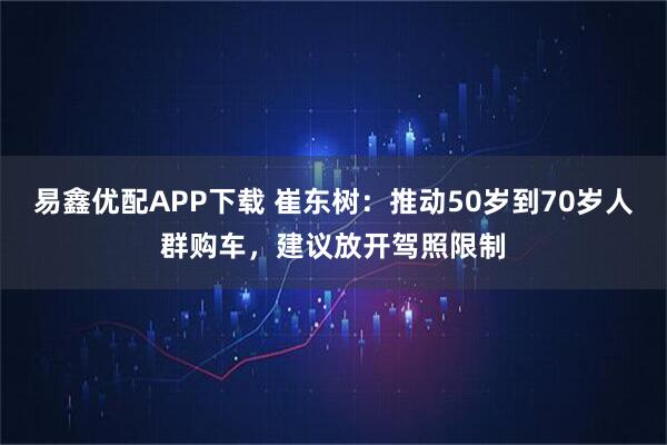 易鑫优配APP下载 崔东树：推动50岁到70岁人群购车，建议放开驾照限制